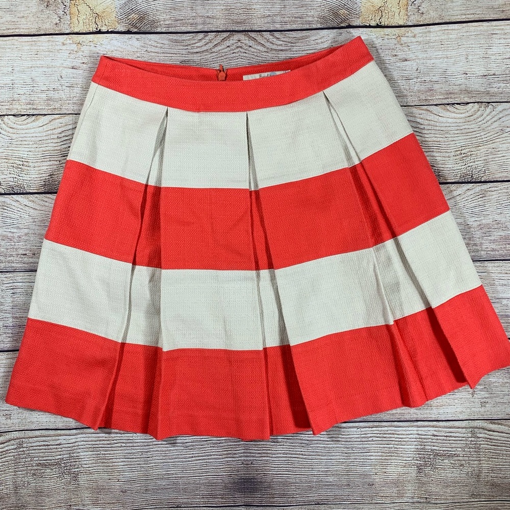Boden pleated striped skirt w pockets SZ 8